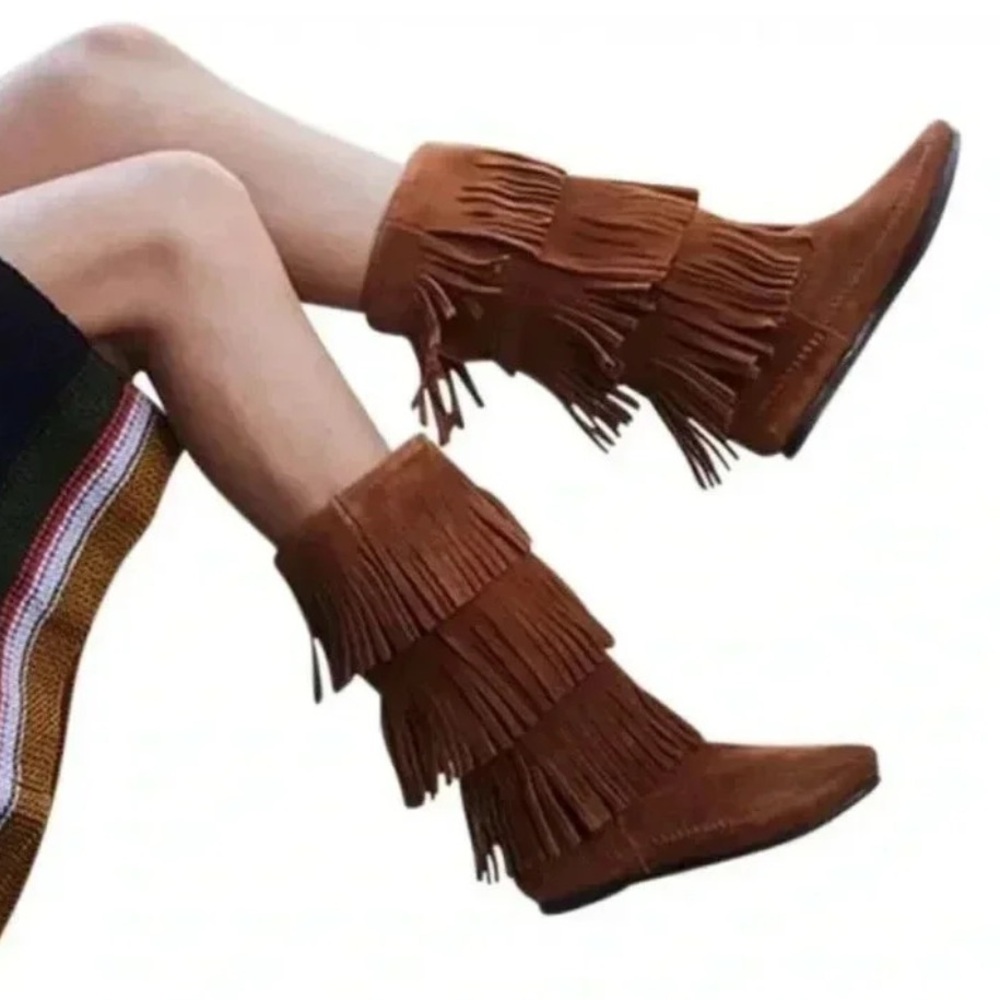 Minnetonka Moccasin 3 Layer Fringe Boots